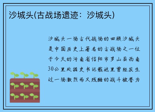 沙城头(古战场遗迹：沙城头)